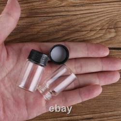 100 pieces 7ml 2240mm Small Glass Bottles with Black Plastic Caps Spice Jars