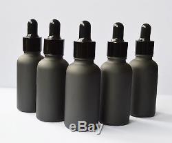 100pc 30ml Black Frosted light-proof Glass Dropper Bottle to store Essential Oil