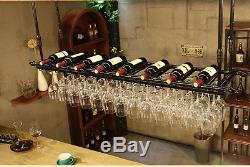 100x30CM Fashion Bar Wine Glass Hanger Bottle Holder Hanging Rack Organizer