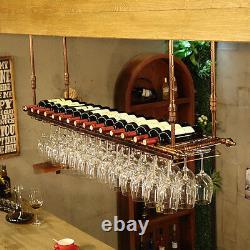 100x30CM Fashion Bar Wine Glass Hanger Bottle Holder Hanging Rack Organizer Gift