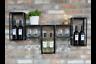106cm Industrial Metal Wine Wall Cabinet Distressed Storage Bottles Glasses Unit