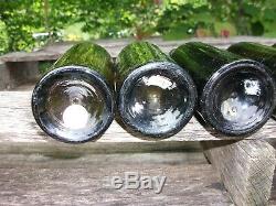 10 Antique Black Glass Bottles from Louisville Kentucky lady leg pontil