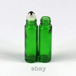 10ml Empty Glass Roll on Bottle Metallic Roller Ball Essential Oil Bottles