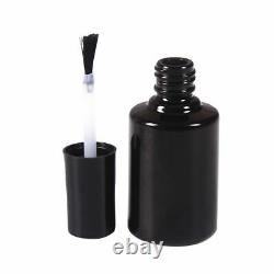 10ml Empty nail polish bottle black glass with brush refillable manicures100pcs+