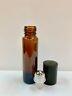 10ml Plain 1/3 Oz Amber Glass Bottles With Plastic Black Cap & Steel Roller