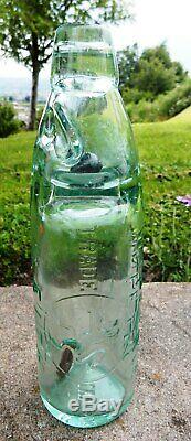 10oz Petrie Leith Scotland black marble glass codd bottle