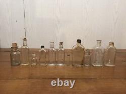 11 Medicine Bottles Glass Pharmacy LB Lab Hollywood McCormick McCampbell Antique