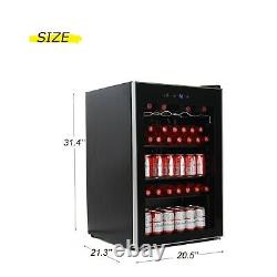 126 Cans or 37 Bottles Beverage Refrigerator or Wine Cooler with Glass Door