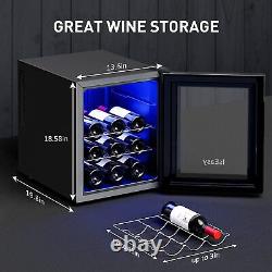 12 Bottle Freestanding Wine Fridge Cooler Refrigerator Stainless Steel Fridge US