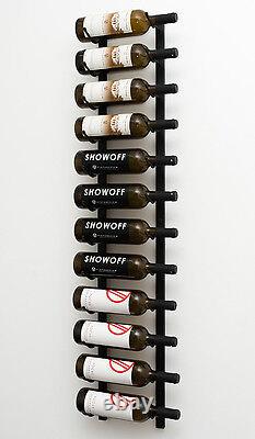 12 Bottle VintageView Metal Wall Mounting Wine Rack. Satin Black Finish