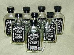 (12) Jack Daniel's Jack Daniels 100ml Black Glass Bottles Recycled (empty)