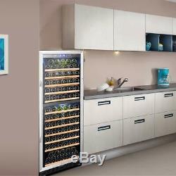 138 Bottle Wine Cooler Refrigerator Dual Zone Freestanding Cooler Glass Door