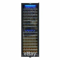 142-Bottle Dual-Zone Wine Cooler with Seamless Glass Door and Stainless Trim