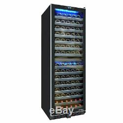 142-Bottle Dual-Zone Wine Cooler with Seamless Glass Door and Stainless Trim