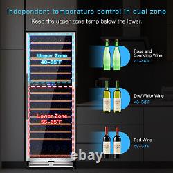 154-Bottle Freestanding Wine Cooler Refrigerator Dual Zone Wine Cellar