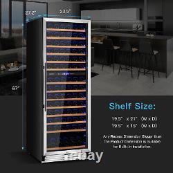 154-Bottle Wine Cooler Refrigerator Dual Zone Wine Cellar with Memory Function