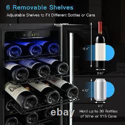 15 Wine Beverage Cooler Refrigerator 30-Bottle Freestanding Built-in Fridge