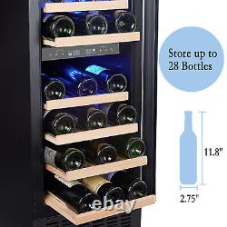 15''Wine Cooler Refrigerator 28 Bottle Fast Cooling Fridge Built-in/Freestanding