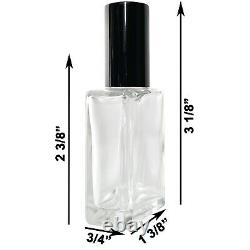 15ml Square Empty Perfume Glass Bottle Spray Decants Black Atomizers Refillable