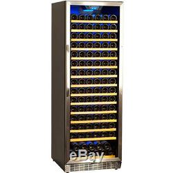 166 Bottle Compact Built-In Wine Cooler, Stainless Steel Glass Door Refrigerator