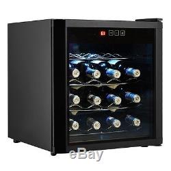 16 Bottle Compact Wine Cooler Refrigerator Storage Chiller Glass Door Fridge NEW
