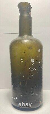 1700s English Black Glass Transitional Mallet Wine Bottle Shipwreck / Ocean Find