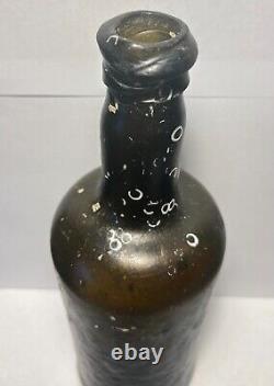 1700s English Black Glass Transitional Mallet Wine Bottle Shipwreck / Ocean Find