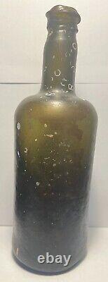 1700s English Black Glass Transitional Mallet Wine Bottle Shipwreck / Ocean Find