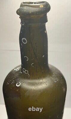 1700s English Black Glass Transitional Mallet Wine Bottle Shipwreck / Ocean Find