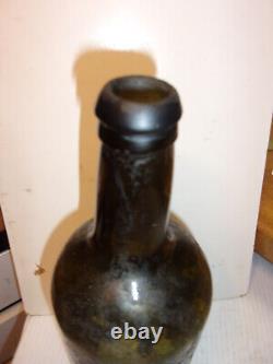 1700s English Black Glass Whiskey/ Wine Bottle Shipwreck West Indies