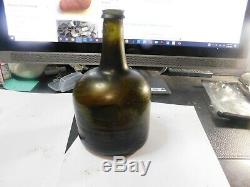 1700s authentic black glass bottle