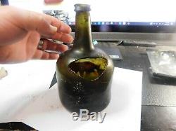 1700s authentic black glass bottle