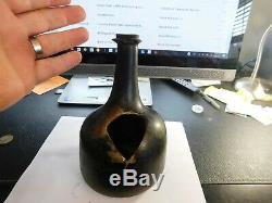 1700s bottle black glass authentic one of a kind