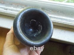 1770s COLONIAL ERA CRUDE FREE BLOWN PONTILED BLACKGLASS CYLINDER RUM BOTTLE