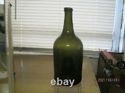 1780's Pontiledbelgian Black Glass Cylindrical Utility A Cheater Bottle