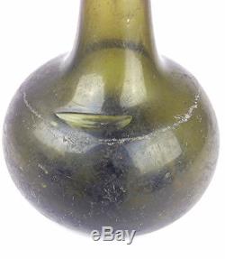 17th c century antique black glass Dutch or English onion bottle