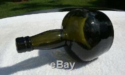 1800's Antique Black Glass P. Dawson Glenievit Whiskey Bottle! Attic Mint