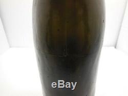 1800's Black Glass 3 Mold Bottle