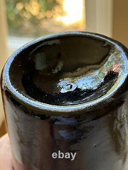 1830s ENGLISH BLACK GLASS BOTTLE GREAT CONDITION ANTIQUE