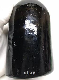 1840s S. F. RUM BOTTLE BLACK GLASS