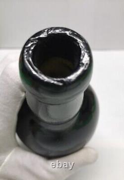 1840s S. F. RUM BOTTLE BLACK GLASS