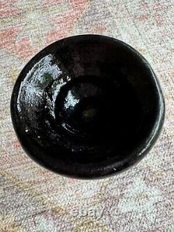 1850s 1860s BLACK GLASS APPLIED LIP WIDE PONTIL SPIRITS/WINE BOTTLE