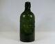 1850s G. W. Weston & Co Saratoga Ny Black Olive Green Glass Bottle Mineral Water