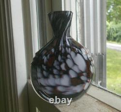 1850s RED, WHITE & BLACK CASED CUT GLASS SCENT BOTTLE POCKET COLOGNE RARE FORM