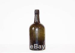 1860'S or earlier ANTIQUE BLACK GLASS CLARKE & WHITE Mineral WATER BOTTLE