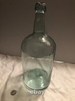 1880's Demijohn Crude Blobtop Extra Glass Squeeze On Neck Unique Antique Bottle