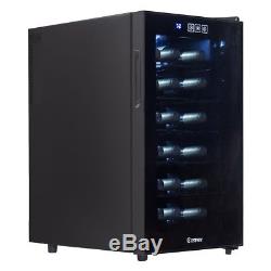 18 Bottle Bar Thermoelectric Wine Cooler Cabinet Glass Door Electronic Touchpad