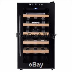 18 Bottle Single Zone Double Paned Glass Thermoelectric Freestanding Wine Cooler