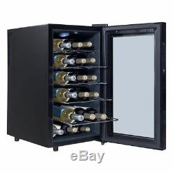 18 Bottle Thermoelectric Wine Cooler Freestanding Temperature Display Glass Door