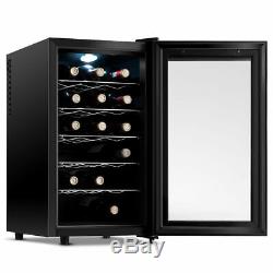 18 Bottle Thermoelectric Wine Cooler Freestanding Temperature Display Glass Door